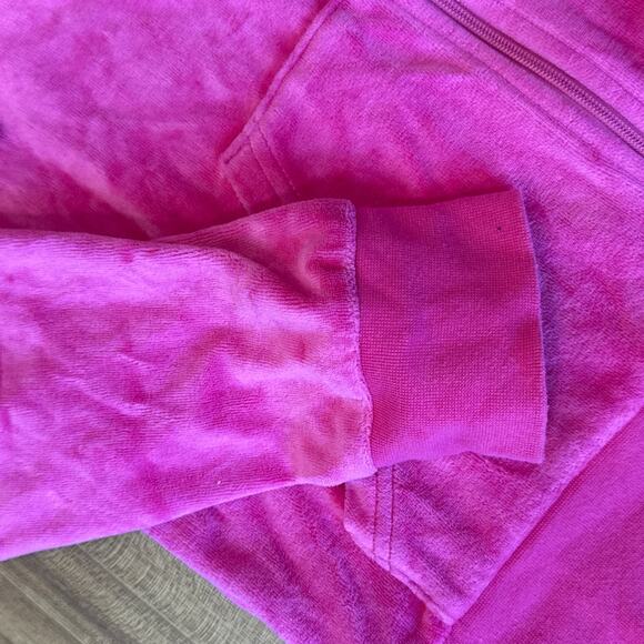 Vintage Juicy Couture Hoodie Womens Medium Pink Velour Zip Up Jacket‎ Y2K - Picture 4 of 8